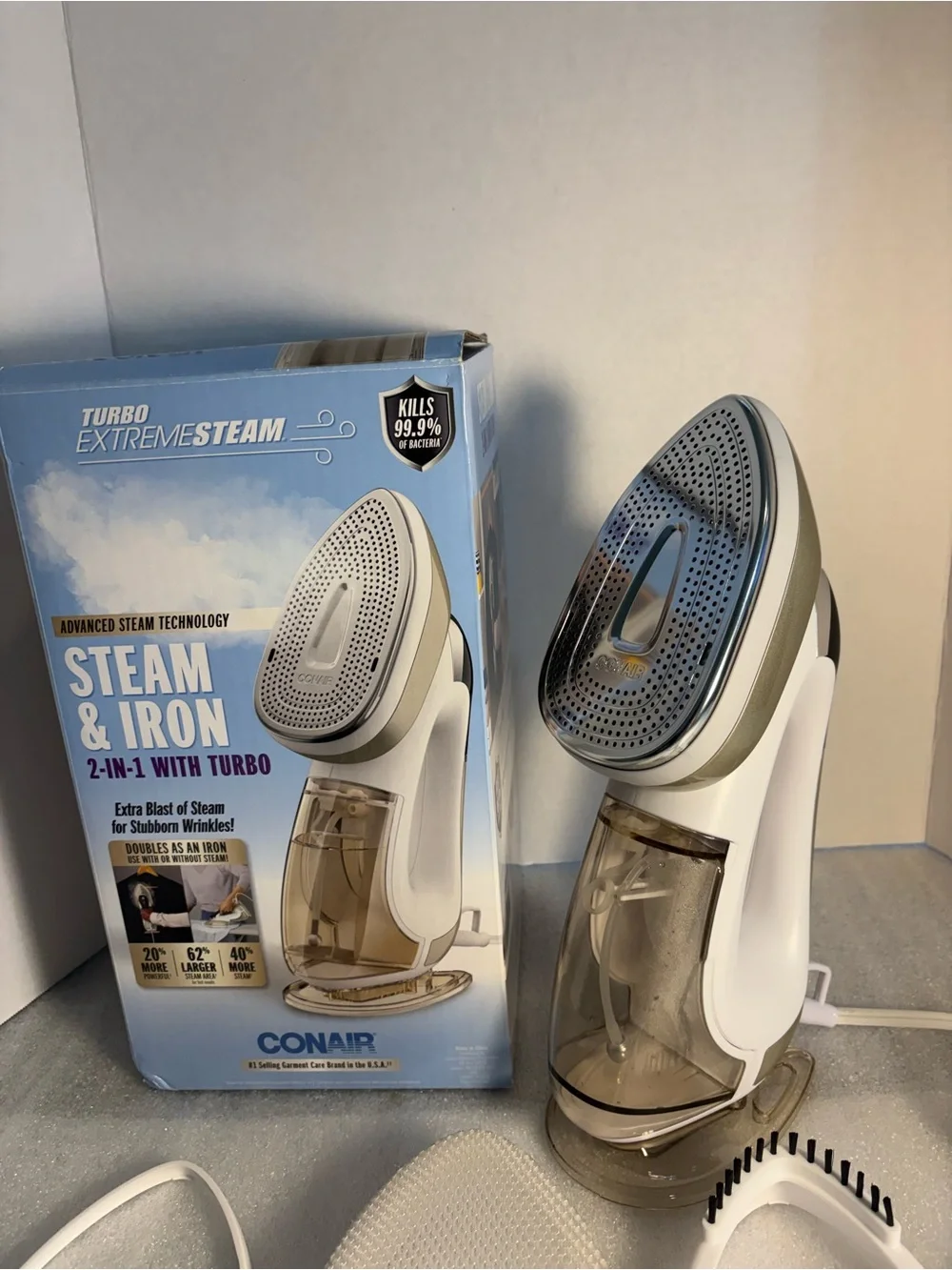 Conair Kids 2-in-1 Steam & Iron Handheld Steamer — White/Clear